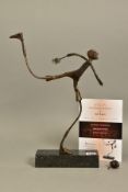 ED RUST (BRITISH CONTEMPORARY) 'MAKING THE BREAK' a limited edition bronze sculpture of a Rugby