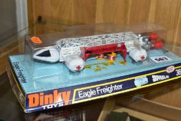A BOXED DINKY TOYS SPACE 1999 EAGLE FREIGHTER, NO. 360, in white and red with red rear and side