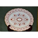 A ROYAL CROWN DERBY 'ROUGEMONT' OVAL MEAT PLATTER, factory backstamp A. 1107, XLIV to base, length