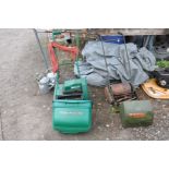 A QUALCAST CLASSIC ELECTRIC 30 CYLINDER LAWN MOWER with grass box (PAT pass and working) and a
