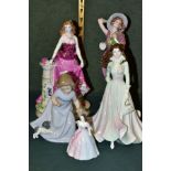 FIVE VARIOUS FIGURINES, comprising Royal Worcester limited edition 'Midnight Rendezvous' from