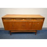 A G PLAN FRESCO TEAK SIDEBOARD, with three drawers over four cupboard doors, width 152cm x depth