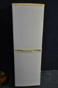 A PROLINE FRIDGE FREEZER 48cm wide 144cm high (PAT pass and working at 5 and -18 degrees) crack to