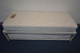 A DREAMS SINGLE GUEST BED with two mattresses and headboard