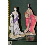 TWO COALPORT ROARING TWENTIES FIGURINES, 'Kitty' height 28cm and 'Millie' height 31cm, both modelled