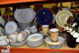 A COLLECTION OF ASSORTED DENBY TEA AND DINNERWARES, including a Coloroll Tasmin pattern part