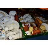 SIX BOXES OF ASSORTED CERAMICS, including stoneware 'Bouquet Garni' pattern dinnerwares, a Dudson