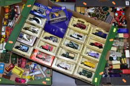 A QUANTITY OF UNBOXED AND ASSORTED PLAYWORN DIECAST VEHICLES, to include Dinky, Corgi, Matchbox,