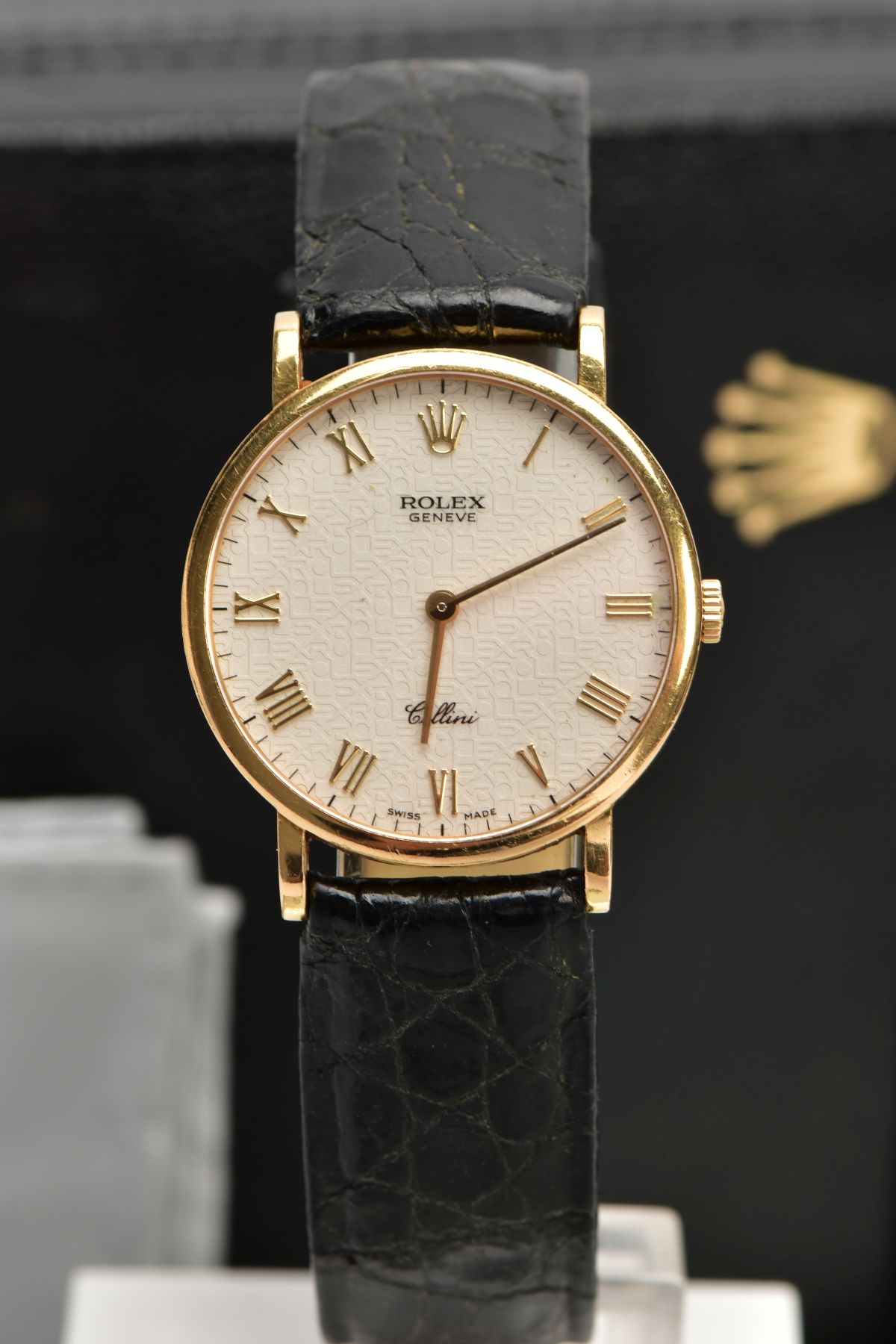 AN 18CT ROLEX CELLINI WRISTWATCH, silvered jubilee dial with gold roman numerals and the Rolex - Image 2 of 8