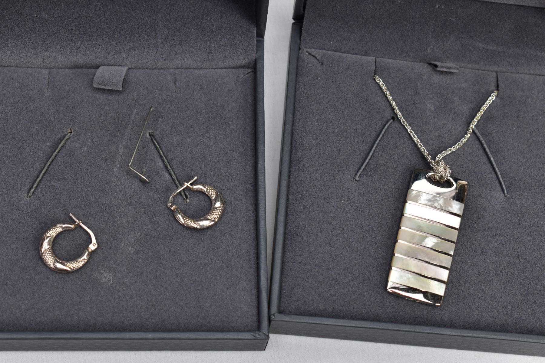 NINE ITEMS OF 'TUSCANY SILVER' JEWELLERY, to include a bracelet, two rings, three pairs of - Image 5 of 8