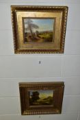 A PAIR OF LANDSCAPE OILS IN THE LATE 19TH CENTURY CONTINENTAL STYLE, painted circa 1970's/1980's,