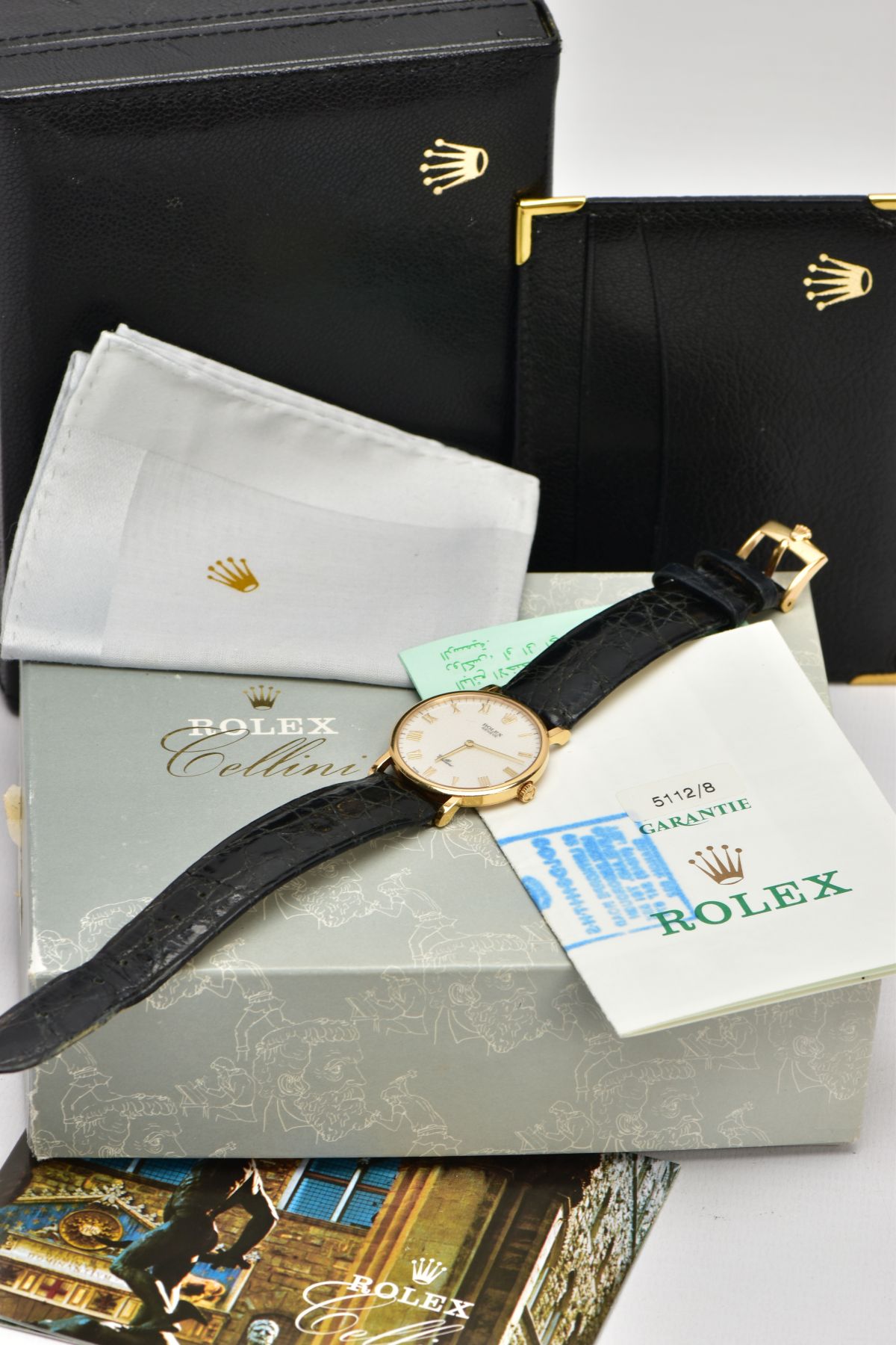 AN 18CT ROLEX CELLINI WRISTWATCH, silvered jubilee dial with gold roman numerals and the Rolex - Image 8 of 8