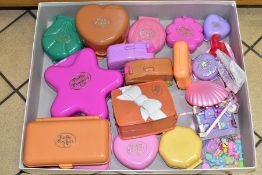 A BOX OF POLLY POCKET TOYS, etc, including sixteen cases and a small quantity of loose