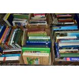 BOOKS, SIX BOXES CONTAINING APPROXIMATELY ONE HUNDRED AND SIXTY FIVE TITLES, including British and