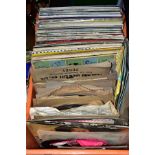 A TRAY CONTAINING OVER TWO HUNDRED LP's, 78's AND SINGLES including Beatles For Sale and Revolver by
