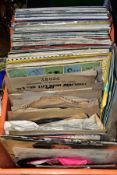 A TRAY CONTAINING OVER TWO HUNDRED LP's, 78's AND SINGLES including Beatles For Sale and Revolver by