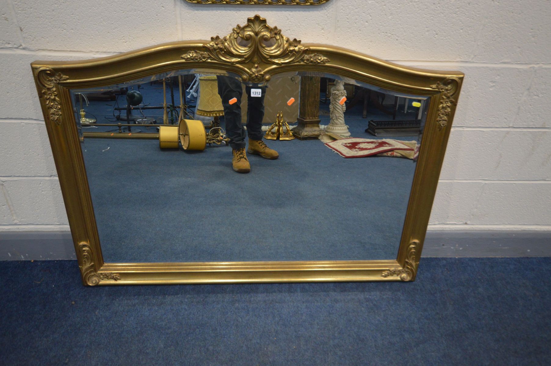 FOUR GILT FRAMED WALL MIRRORS to include a large giltwood bevel edged mirror, 130cm x 99cm, oval - Image 2 of 3