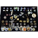 A JEWELLERY BOX OF MASONIC COSTUME JEWELLERY, to include signet rings, cufflinks, money clip,