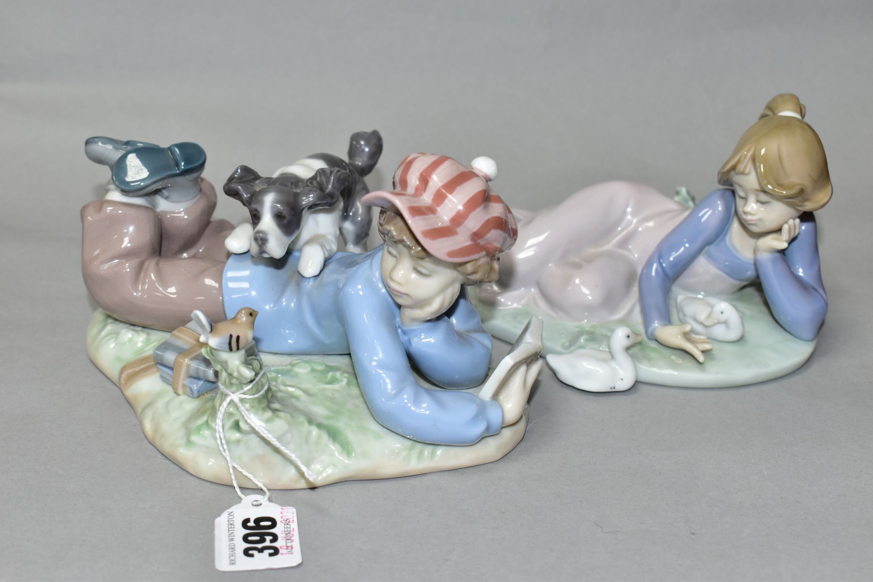 TWO LLADRO FIGURE GROUPS, comprising 'Study buddies' No 5451, designed by Regino Torrijos 1988,