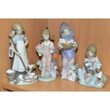 FOUR LLADRO FIGURES, comprising 'Playful Kittens' No. 5232, designed by Juan Huerta 1984, retired