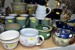 A COLLECTION OF DENBY AND LOVATT LANGLEY WARES, ETC, to include a pair of Lovatt 5214 vases,