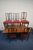 A GEORGIAN WALNUT GATE LEG TABLE, on turned legs, open width 165cm x closed width 60cm x depth 114cm