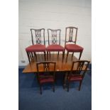 A GEORGIAN WALNUT GATE LEG TABLE, on turned legs, open width 165cm x closed width 60cm x depth 114cm