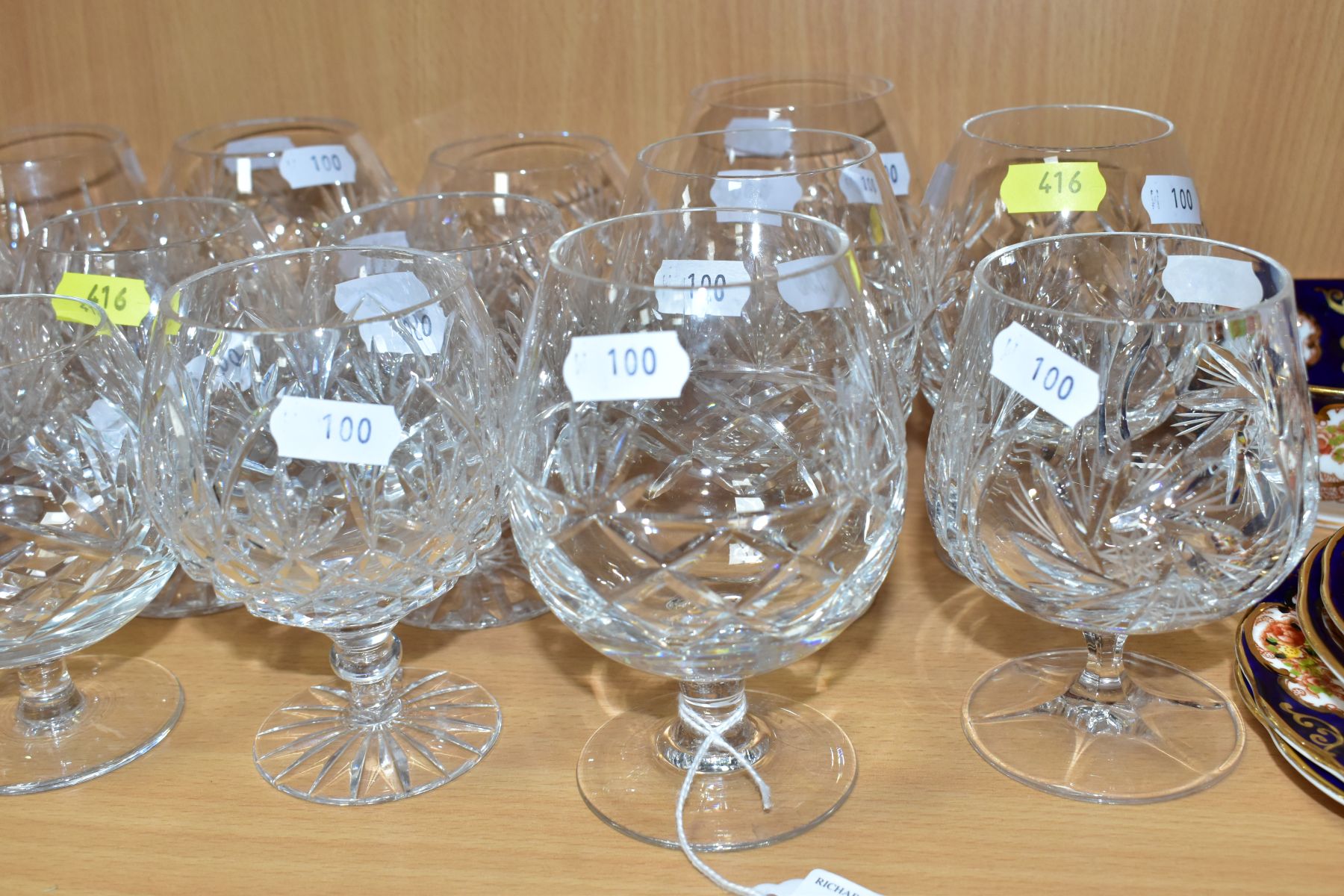 SEVENTEEN ASSORTED BRANDY GLASSES, mostly cut glass, includes a set of three Brierley Crystal, - Image 3 of 3