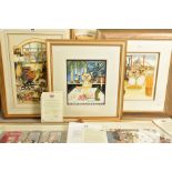 LINDA JANE SMITH (BRITISH CONTEMPORARY) three watercolours and six limited edition prints,