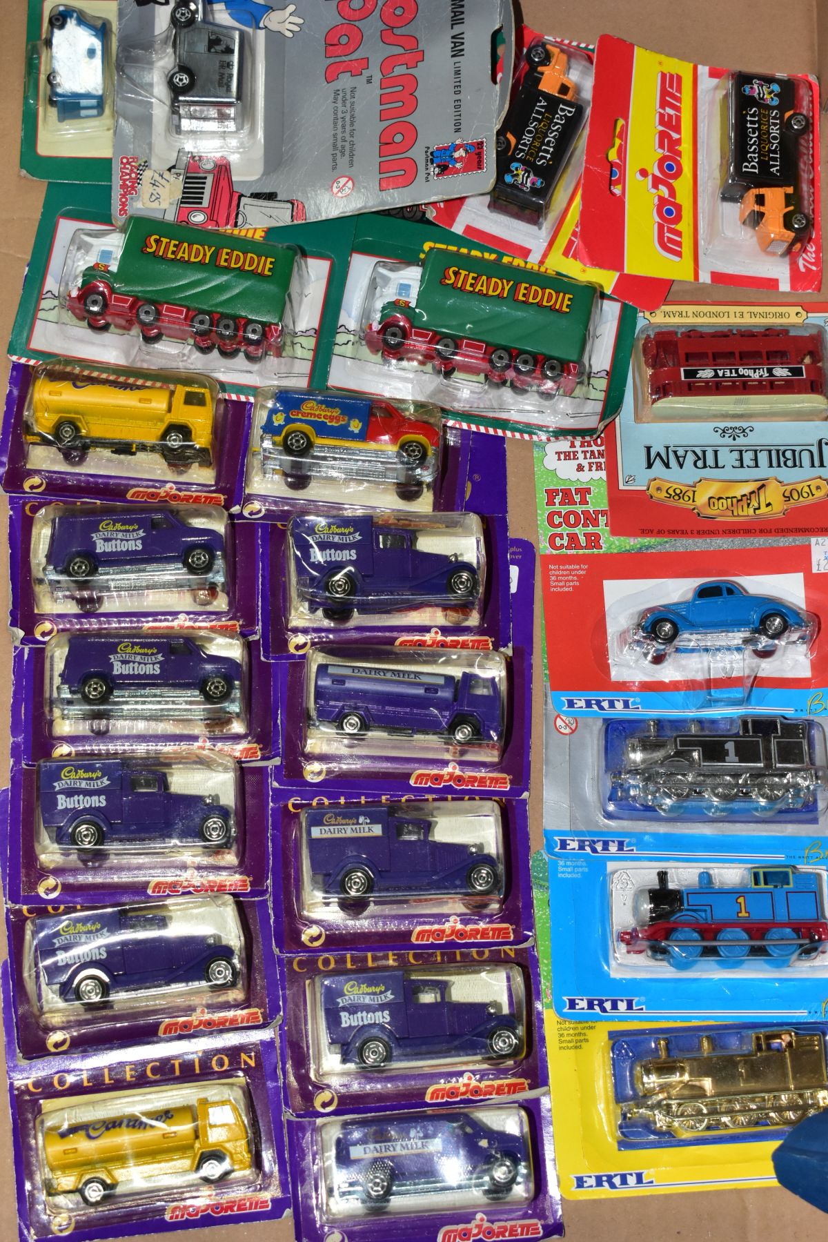 TWO BOXES OF BOXED AND LOOSE PROMOTIONAL VEHICLES, ETC, including Majorette Cadbury promotional - Image 3 of 4