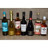 ALCOHOL. a collection of seven bottles comprising Whisky, Bourbon, Vodka, Port and White Wine
