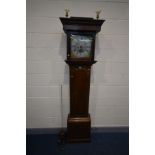 A GEORGE III OAK EIGHT DAY LONGCASE CLOCK, by James Scholfield of Barnsley, Yorkshire, the plain