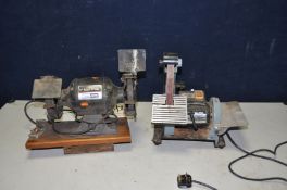 A DELTA No 31-080 BELT AND DISC SANDER (PAT pass and working) and a Test Rite 6in Bench Grinder (PAT