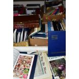 SIX BOXES AND LOOSE BOOKS, MAPS, ETC, to include Ordnance Survey maps (staffordshire, Italy, etc),