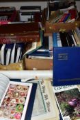 SIX BOXES AND LOOSE BOOKS, MAPS, ETC, to include Ordnance Survey maps (staffordshire, Italy, etc),