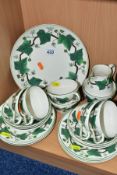 WEDGWOOD 'NAPOLEON IVY' TEASET PATTERN NO A.L.4751, comprising cake/sandwich plate, milk jug,