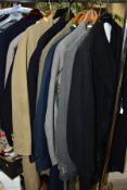 MEN CLOTHING etc, to include an Aquascutum pin stripe suit jacket size approximately 44/46, Tan