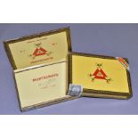 CIGARS: MONTECRISTO No.4, two boxes of cigars, one box of twenty five cigars is sealed and dated