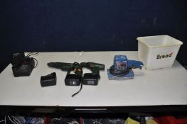 THREE BOSCH POWER TOOLS comprising of a PSS 230 240v Sander (PAT fail due to uninsulated plug but