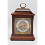 A BURR WOOD CASED GARRARD MANTLE CLOCK, London Elliott mantel clock the silvered ring set with Roman