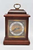 A BURR WOOD CASED GARRARD MANTLE CLOCK, London Elliott mantel clock the silvered ring set with Roman