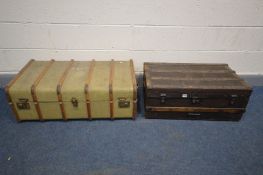 TWO VINTAGE TRAVELING TRUNKS (2)