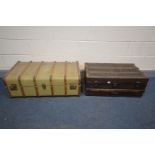 TWO VINTAGE TRAVELING TRUNKS (2)