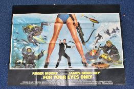 JAMES BOND FOR YOUR EYES ONLY, British Quad film poster, printed in England by Lonsdale &