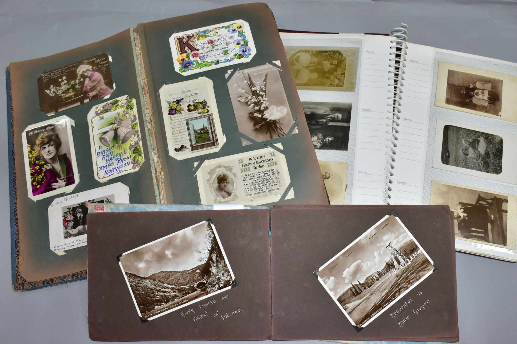 POSTCARDS, three albums containing a total of approximately 385 postcard/photocards comprising of - Image 2 of 5