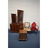 SIX VARIOUS PIECES OF OCCASIONAL FURNITURE, to include a small mahogany chest of four drawers,