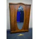 A LATE 19TH/EARLY 20TH CENTURY MAHOGANY AND STRUNG INLAID FRENCH ARMOIRE, brass mounts, the