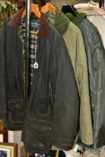 THREE MENS FIELD JACKETS, comprising a Open Green waxed jacket, size 3XL, Laird of Kilkelly tweed