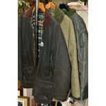 THREE MENS FIELD JACKETS, comprising a Open Green waxed jacket, size 3XL, Laird of Kilkelly tweed