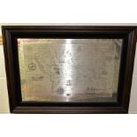 A ROYAL GEOGRAPHICAL SOCIETY SILVER MAP, hallmarked lower right, London 1977, John Pinches, 37cm x